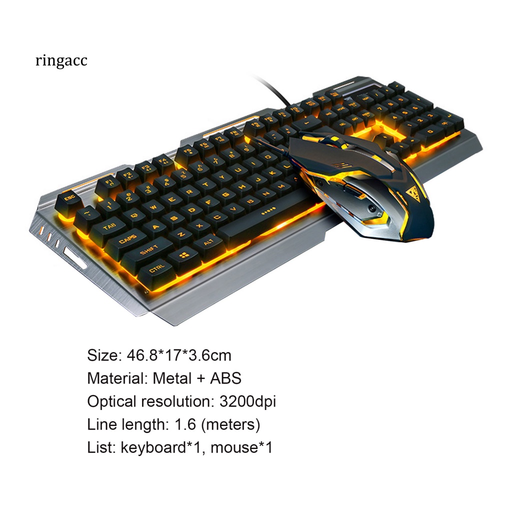 1 Bộ Bàn Phím V1 RGB 3200DPI Nhỏ Gọn Có Đèn Nền Cho PC