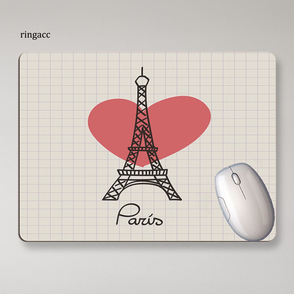 Tấm Lót Chuột RGA Mềm Mại Thoải Mái Có Đệm Cổ Tay Hình Tháp Eiffel Dành Cho Laptop