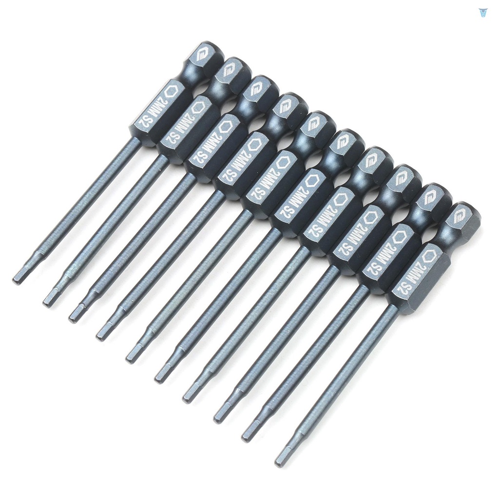 Set 10 Mũi Tua Vít Đầu Lục Giác 1 / 4 Inch 65mm S2 Bằng Hợp Kim Thép Chuyên Dụng