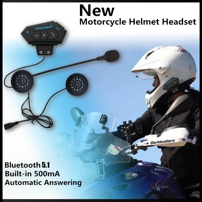 Tai Nghe Bluetooth Zevaret Bt12 Gắn Mũ Bảo Hiểm Kèm Phụ Kiện