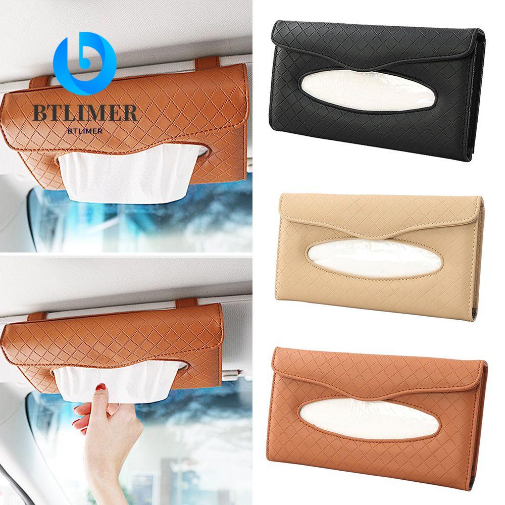 Hộp Đựng Khăn Giấy Bằng Da PU Treo Trên Nóc Xe Hơi Tiện Dụng Giá Đỡ