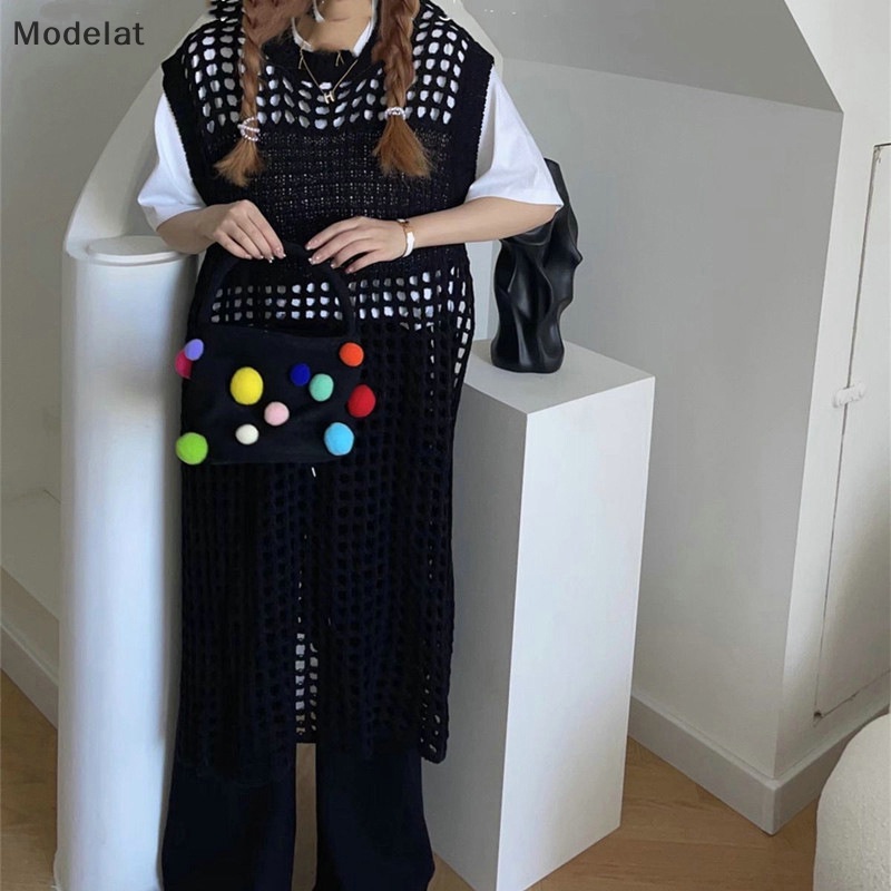 Đầm Dệt Kim Sát Nách Dáng Rộng Xẻ Tà Thời Trang Đường Phố Cho Nữ