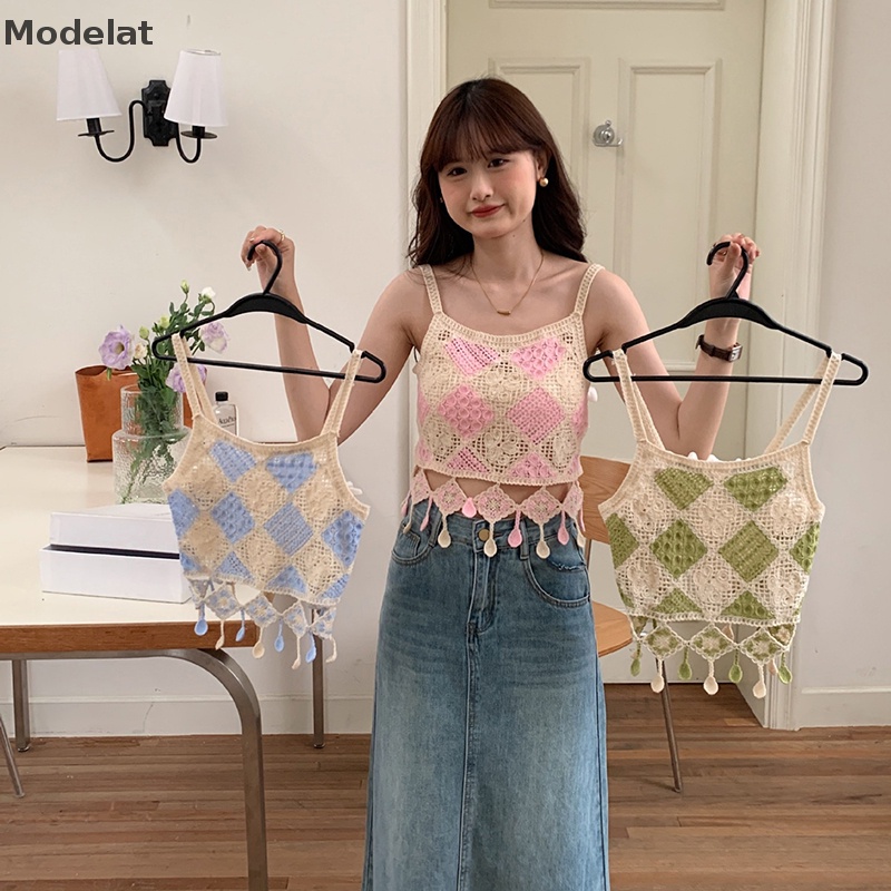 Áo Dệt Kim Sát Nách Phối Tua Rua Thêu Họa Tiết Phong Cách Dân Tộc Thời Trang Mùa Hè Cho Nữ