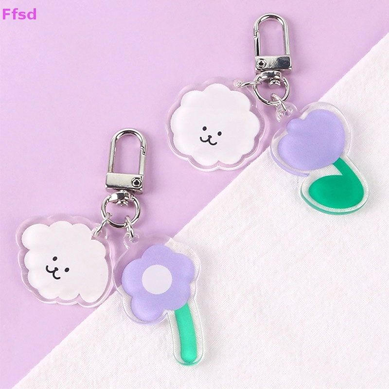 {Ffsd} Móc Khóa Hình Hoa Tulip Đám Mây Dễ Thương Trang Trí Ba Lô / Ô Tô * Bán Chạy