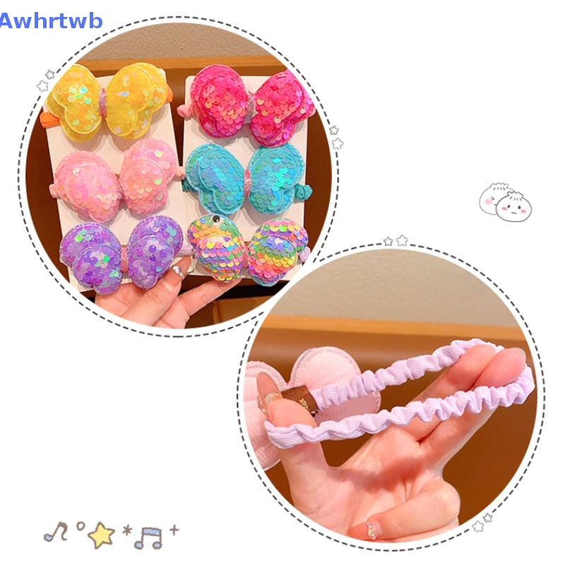 Dây Buộc Tóc Hai Lớp Đính Kim Sa Thắt Nơ Xinh Xắn Cho Bé Gái Mới