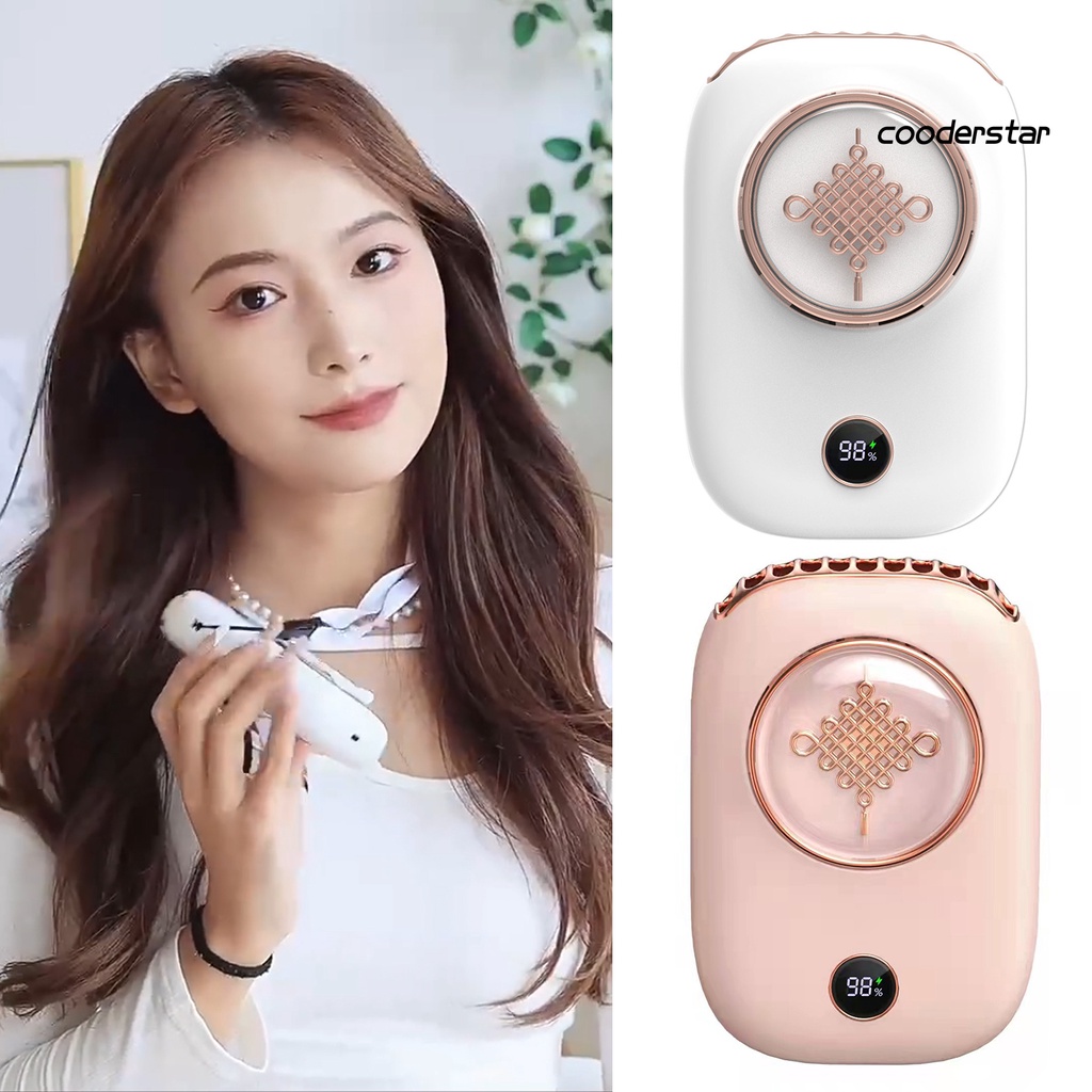 Quạt Mini 2000mAh Xoay 180 Độ Tùy Chỉnh Kèm 3 Bánh Răng Và Dây Đeo Cổ Tùy Chỉnh Tiện Dụng