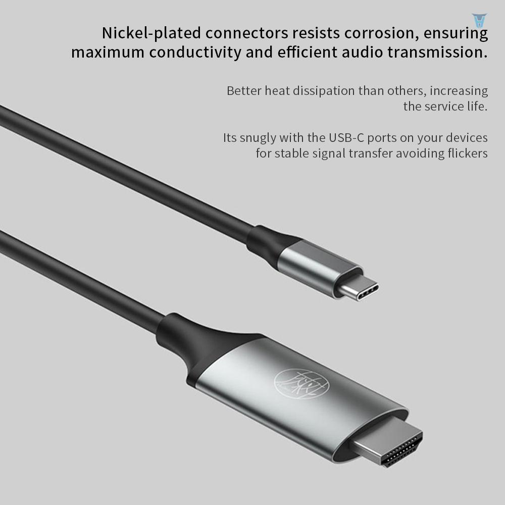 Dây Cáp Chuyển Đổi Giao Diện USB C Sang Giao Diện Đa Phương Tiện Độ Nét Cao 4K Cho Laptop Máy Tính Bảng Dài 3M