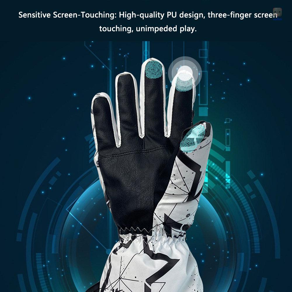 Găng Tay Trượt Tuyết Dày Dặn Ấm Áp Mềm Mại Chống Thấm Nước Có Thể Chạm Màn Hình Cảm Ứng Dành Cho Nam Nữ