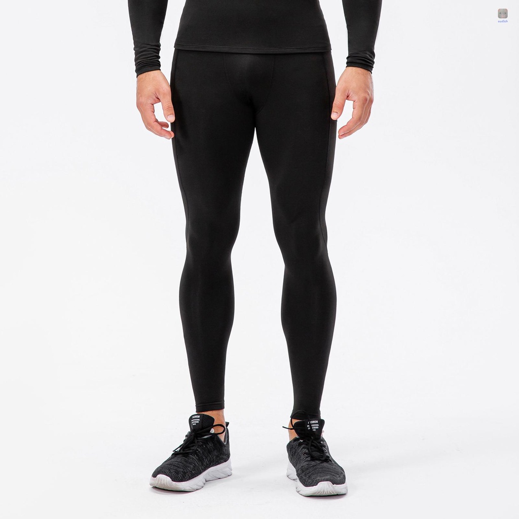 Quần Dài Thể Thao Ôm Dáng Co Giãn Giữ Ấm Có Túi Cho Nam