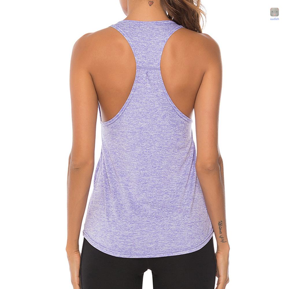 Áo Tank Top Thể Thao Sát Nách Màu Trơn Lưng Khô Thoáng Nhanh Thời Trang Cho Bạn Gái