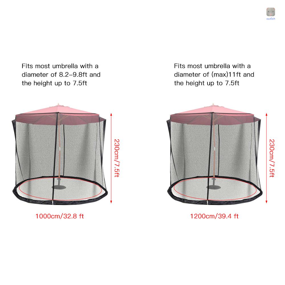 Tấm Lưới Gắn Dù 11ft Có Thể Điều Chỉnh Kèm Khóa Kéo Đôi Cho Sân Vườn Ngoài Trời