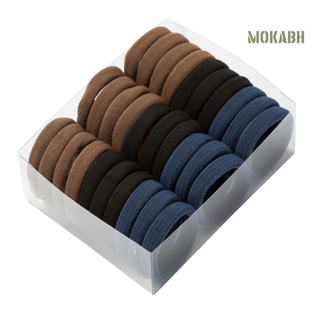 Set 30 Dây Cột Tóc Co Giãn Chống Rơi Kiểu Dáng Đơn Giản