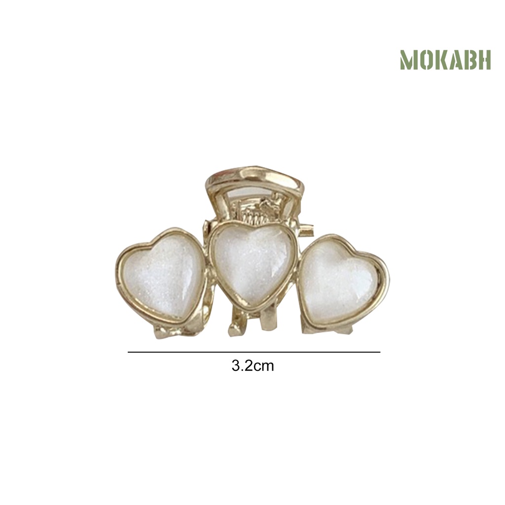 [Mok Abh] Kẹp Tóc Mái Trái Tim Nhỏ Nhắn Chống Trượt Có Răng Lấy Đánh Bóng Mạnh Mẽ Chống Rơi Ngọt Ngào Dễ Thương Cho Bé Gái