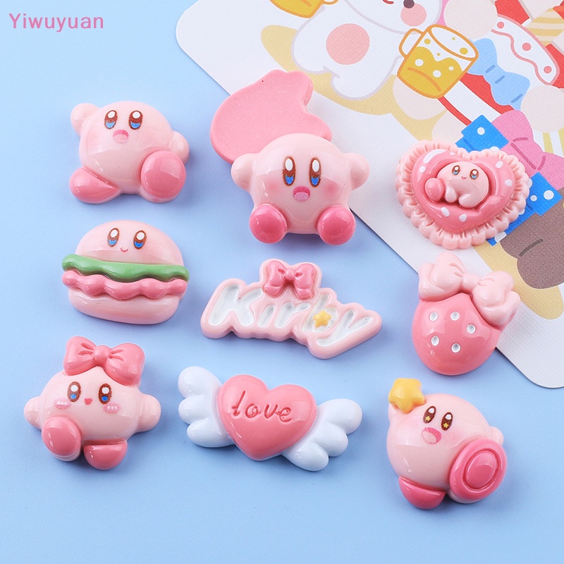 < Yiwuyuan > Bộ 5 Kẹp Tóc Hình Ngôi Sao Hoạt Hình Màu Hồng Bóng Bằng Nhựa Resin Dễ Thương DIY