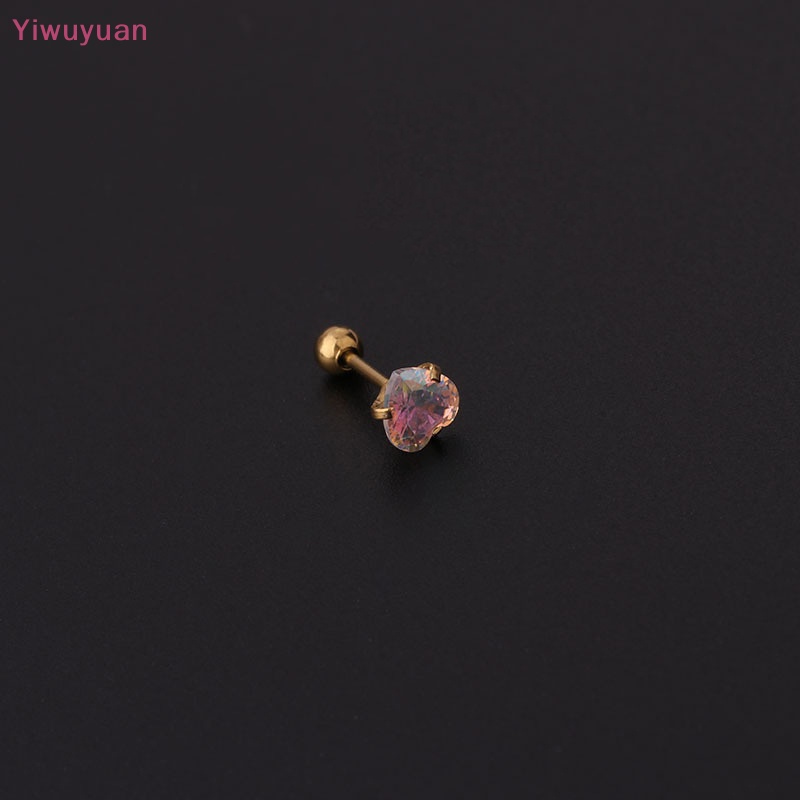 1 Khuyên Tai Xoắn Ốc Đính Đá Zircon Nhiều Màu Mới
