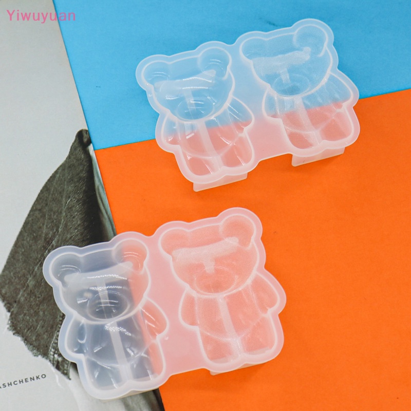 < Yiwuyuan > Khuôn Silicon Làm Mặt Dây Chuyền / Móc Khóa Bằng Pha Lê Hình Gấu Nhỏ Xinh Làm Trang Sức Mới