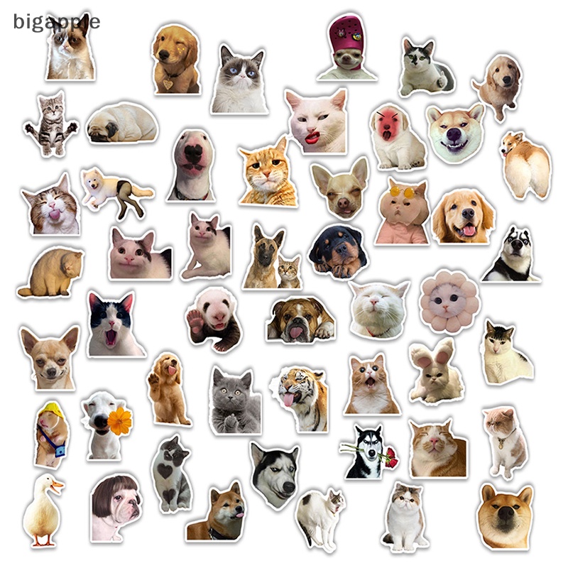 Set 50 Sticker Hình Động Vật Vui Nhộn Dùng Để Trang Trí Đàn Ghita