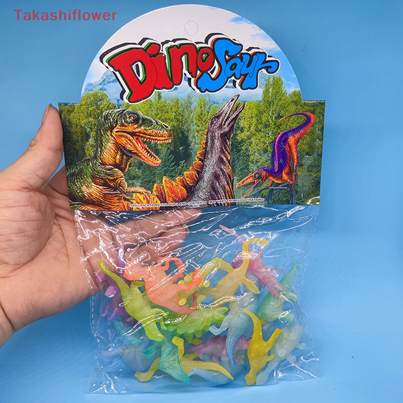 Set 12 / 16 / 17 Mô Hình Khủng Long Mini Phát Sáng Trong Bóng Tối Cho Bé