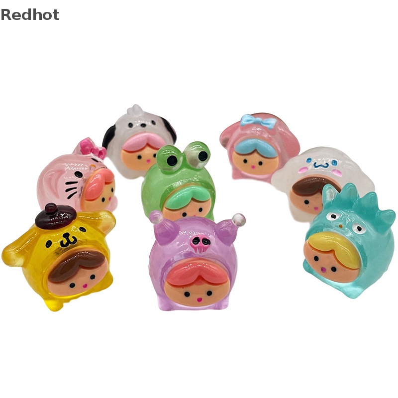 1 Đồ trang trí Búp Bê Mini Hình Sanrio Dạ Quang Trang Trí Tiểu Cảnh