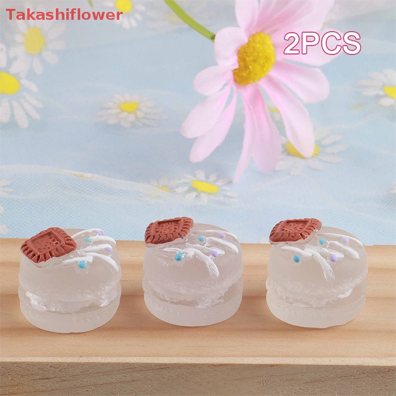 Set 2 Phụ Kiện Trang Trí Điện Thoại Kiểu Bánh Macaron 3D DIY Bằng Nhựa Resin Dạ Quang