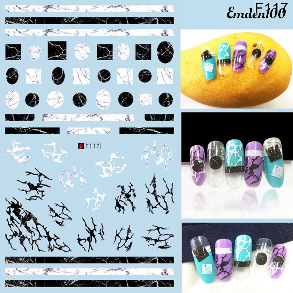 1 Tờ 100 Miếng Dán Móng Tay Hình Gấu Trúc Và Chữ