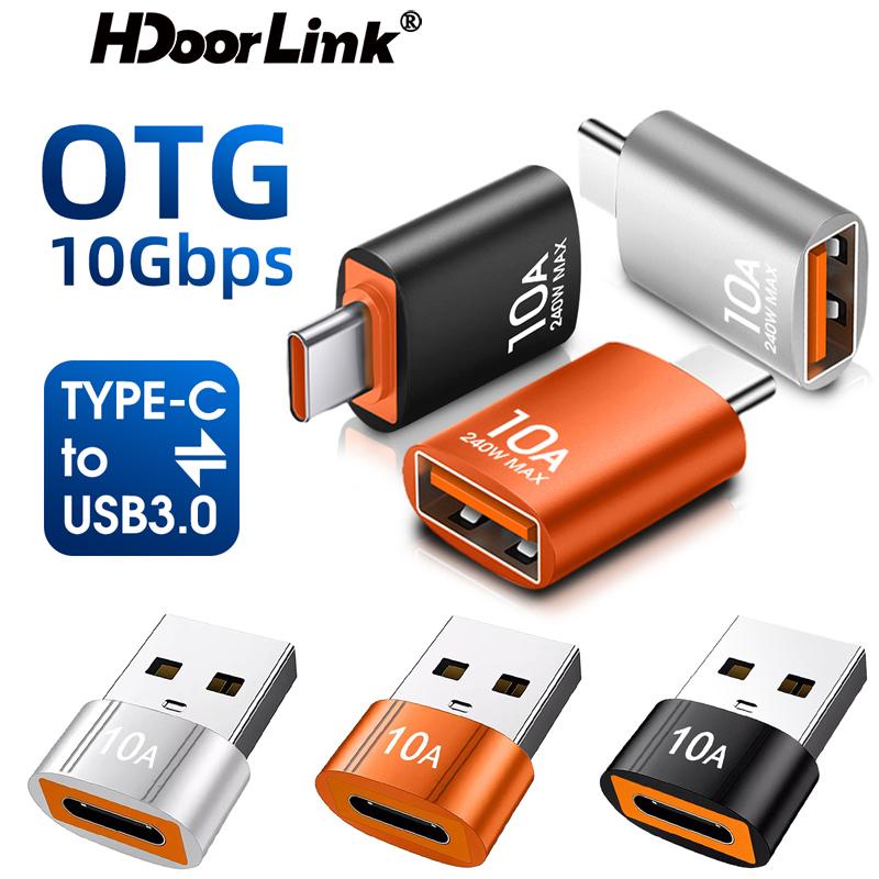 Đầu Chuyển Đổi OTG HdoorLink 10A Type-C Sang USB 3.0 Cho M-acbook Laptop Xiaomi Samsung