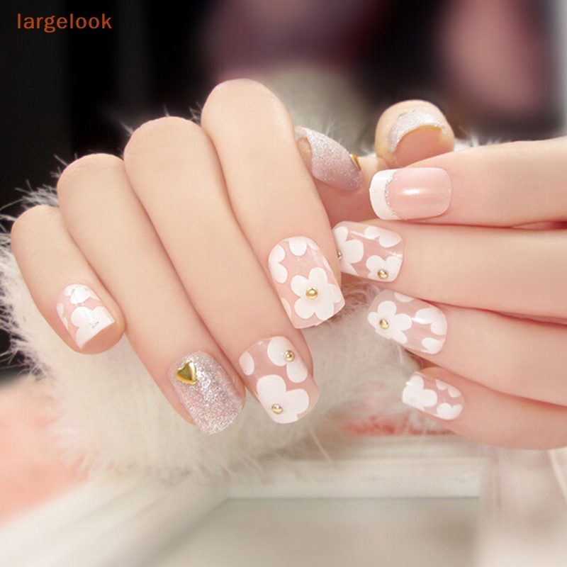 Bộ 24 Móng Tay Giả Acrylic Toàn Diện Phong Cách Pháp