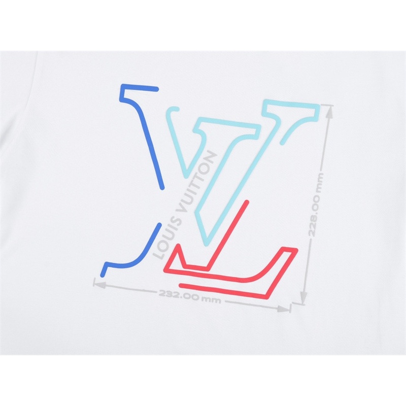L-v &amp; - Áo Thun Unisex Tay Ngắn Incomplete Logo Cao Cấp Thời Trang Đường Phố Mùa Xuân Mới