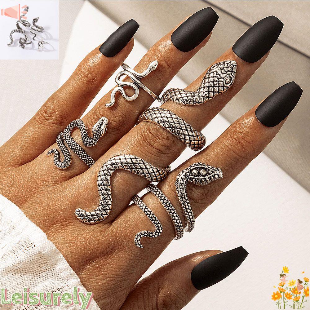 Bộ 4 Nhẫn Hợp Kim Phong Cách Gothic Cổ Điển Cho Nữ