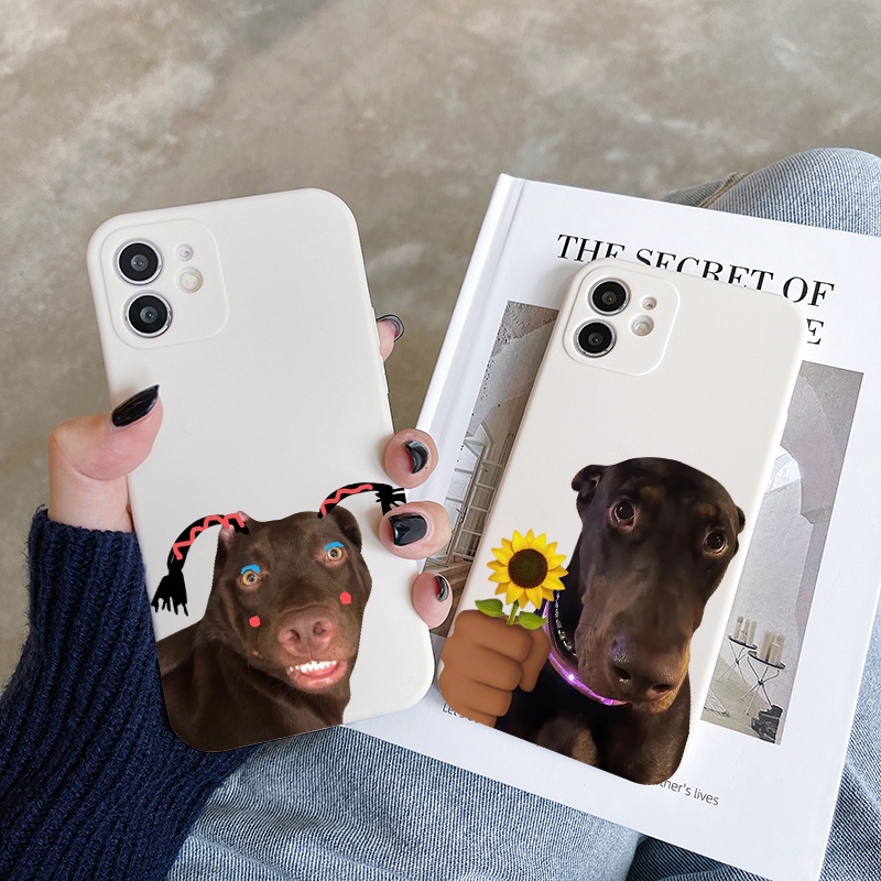 Ốp Điện Thoại Hình Chú Chó Đen Vui Nhộn Cho IPhone 6 6S 11 7 8 Se 2020 X XR XS Plus 12 13 14 PRO MAX