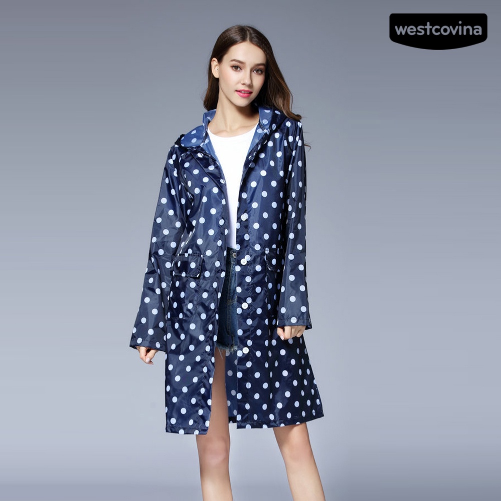 [COD]☁Áo Mưa Chống Thấm Nước Họa Tiết Chấm Bi Dễ Thương Dành Cho Nữ