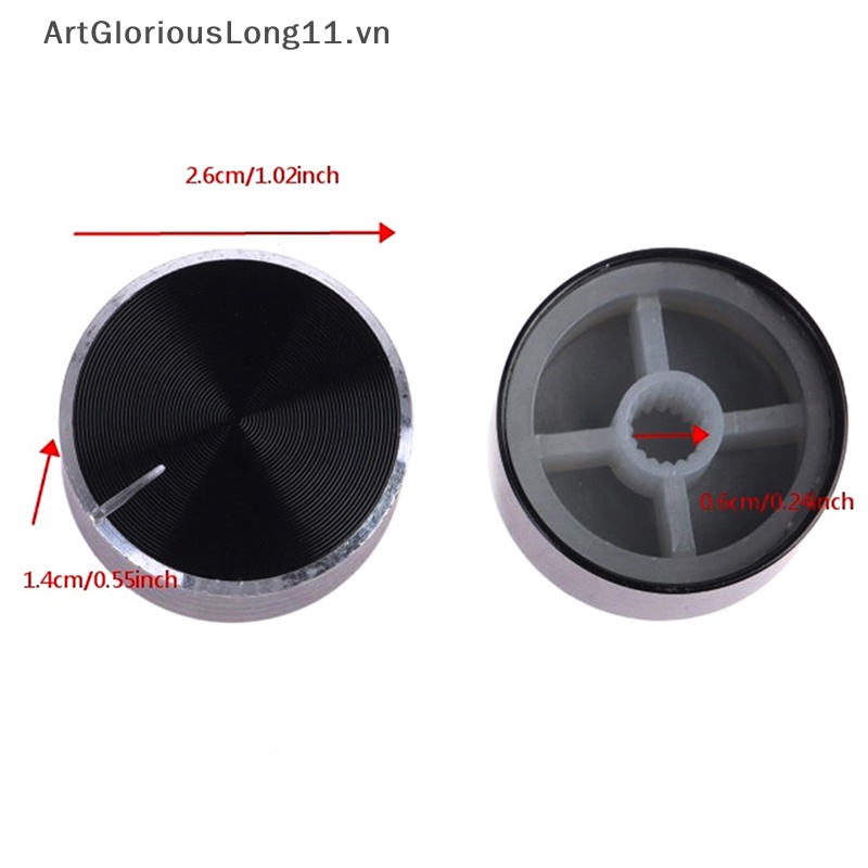 Núm Vặn Chiết Áp Bằng Hợp Kim Nhôm 26x14mm 6mm Chuyên Dụng