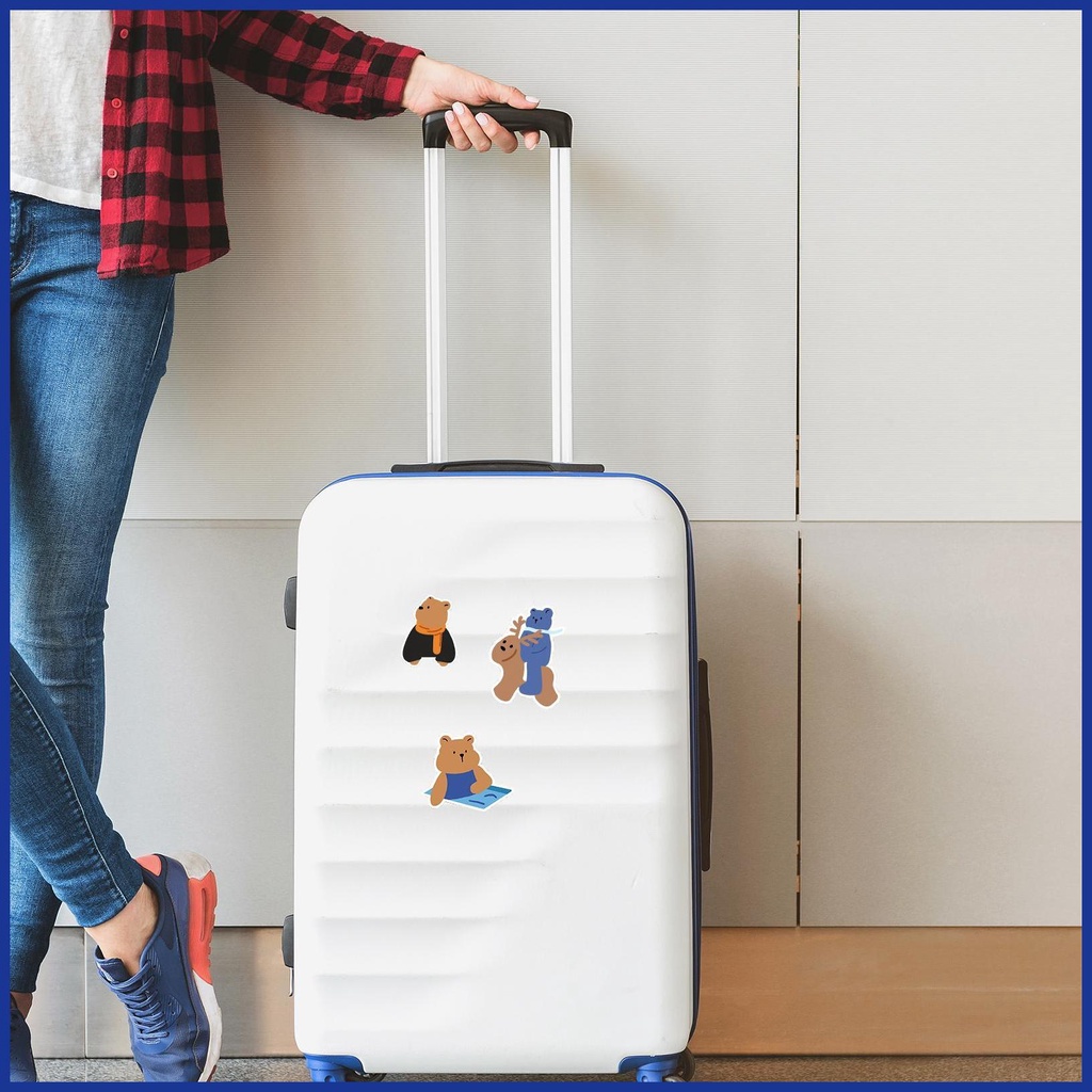 Bộ 50 Miếng Dán Hình Gấu Hoạt Hình Dễ Thương Trang Trí Laptop DIY