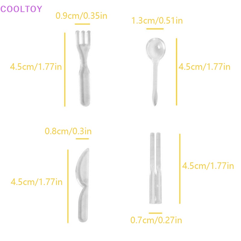 1 Bộ Muỗng Nĩa Trang Trí Nhà Búp Bê 1: 6