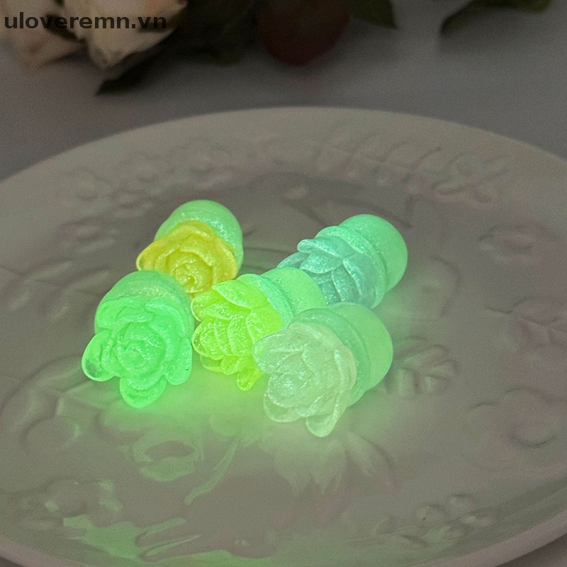 Chậu Hoa Sen Đá Resin Mini Phát Sáng Dễ Thương Dùng Trang Trí Móc Khóa / Xe Hơi