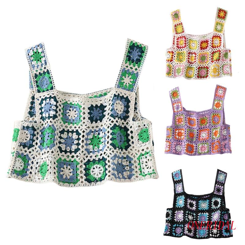 Áo Croptop Cotton Không Tay In Hoa Thời Trang Mùa Hè Dành Cho Nữ