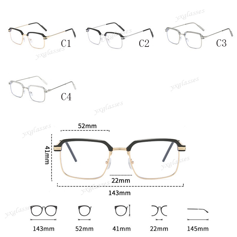 Kính Mát Gọng Vuông Kim Loại Chống Tia UV Ánh Sáng Xanh Thay Đổi Màu Sắc Thời Trang Cho Nam Và Nữ