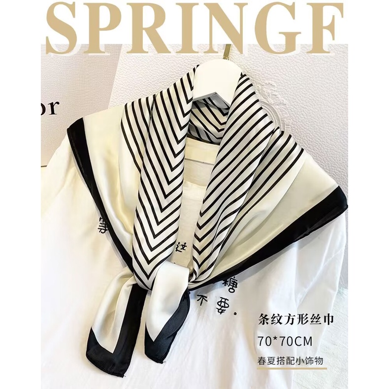 Khăn Lụa Satin Vuông 70x70cm Làm Phụ Kiện Trang Điểm Đa Năng