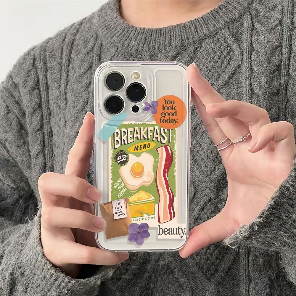 ✅Ốp Điện Thoại Dẻo Họa Tiết Hoa &amp; Trứng Dễ Thương Chống Sốc Cho Iphone maxplus78 13iPhone12 11 14Pro6In OGK0