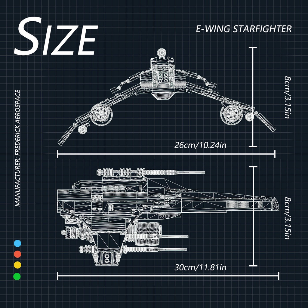 Bộ 541 Mô Hình Lắp Ráp LEGO Star Wars MOC-50114 E-Wing Starfighter 541 Mảnh Tương Thích Với Người Lớn 100%