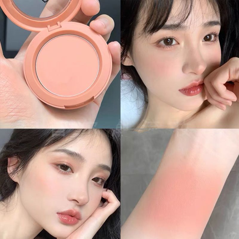 Phấn Má Hồng Đơn Sắc Màu Đào Đào Cam Nude Hồng Mềm Mại Tự Nhiên