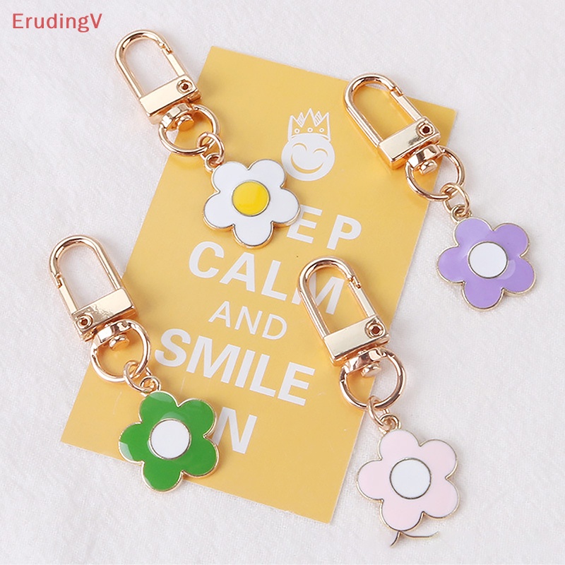 1 Móc Khóa Kim Loại Hình Bông Hoa Nhỏ Nhiều Màu Dễ Thương