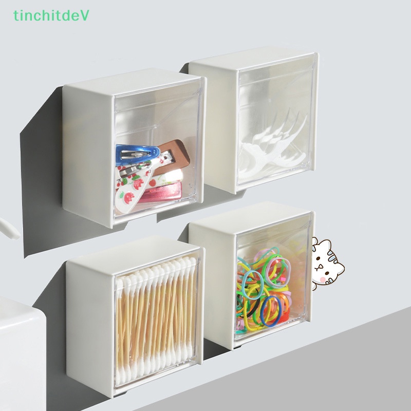 Hộp Đựng Bông Tăm / Bông Trang Điểm Gắn Tường Bằng Nhựa Chống Bụi
