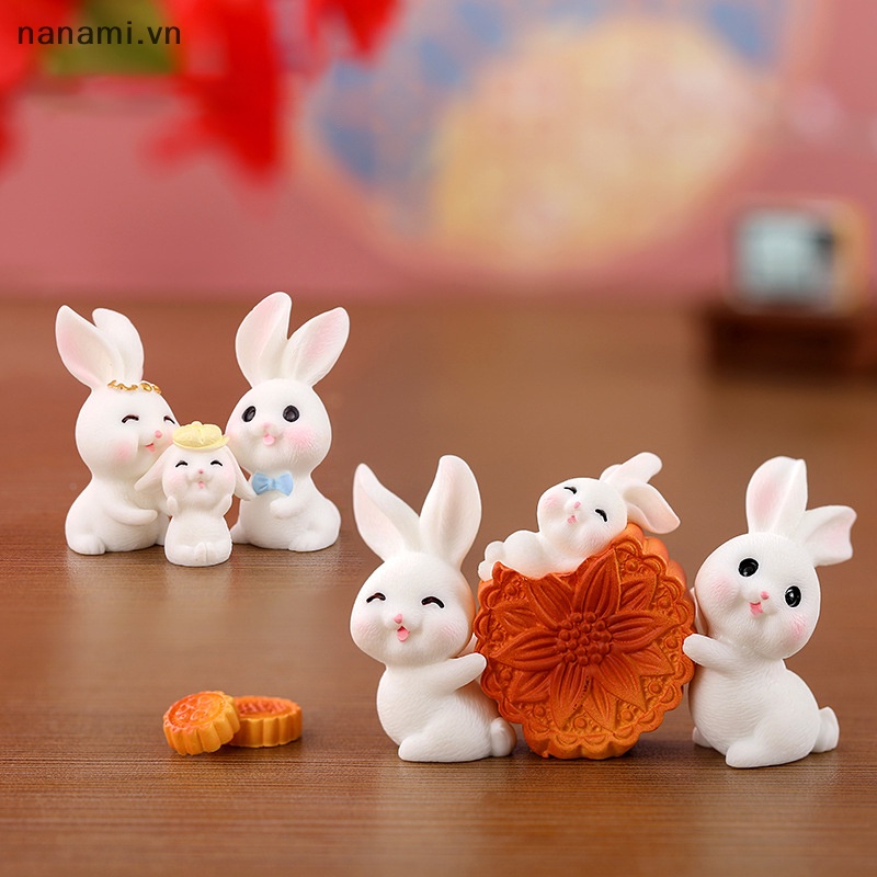 Tượng Thỏ Cung Hoàng Đạo Năm Mới Mini Phong Cách Trung Hoa Trang Trí Tiểu Cảnh