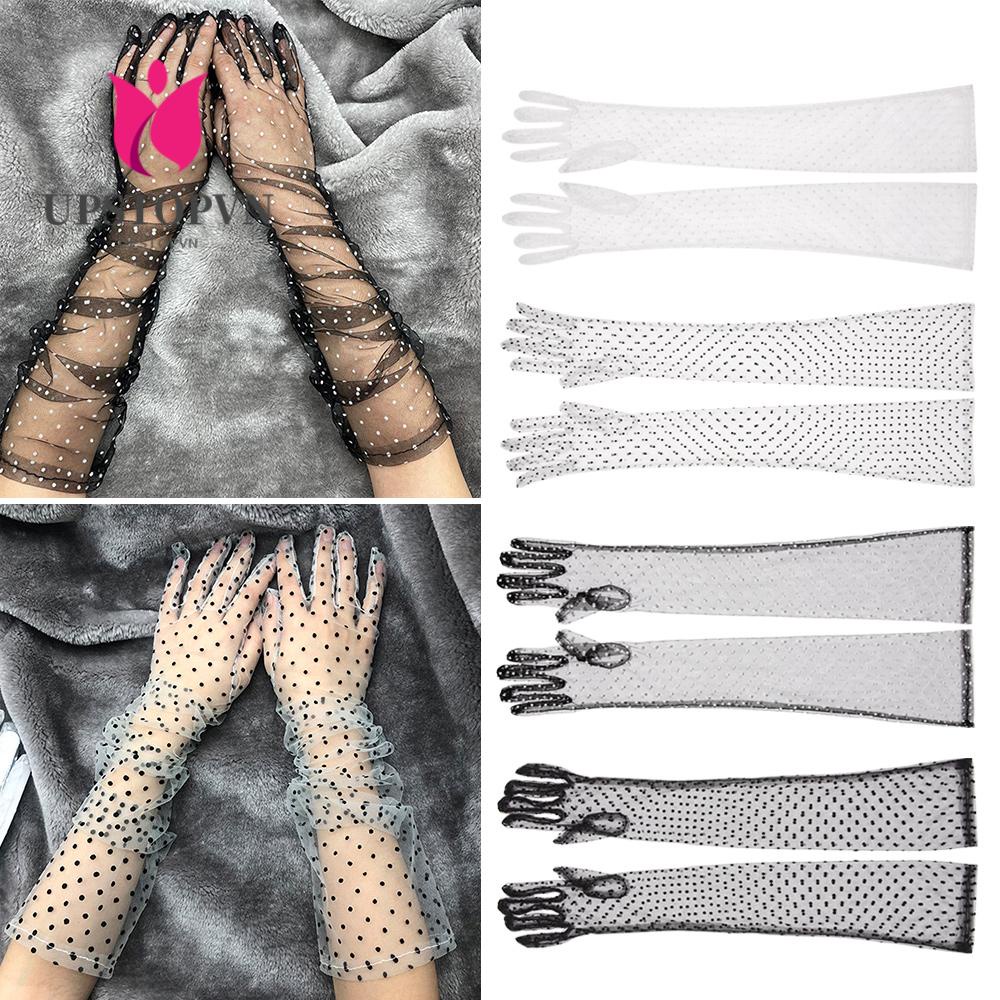 Găng Tay Vải Tuyn Ren Siêu Mỏng Co Giãn Thời Trang Cho Nữ