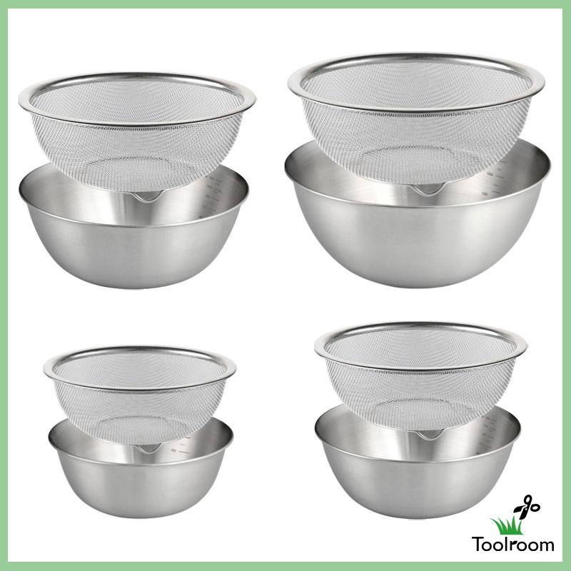 Set 2 Tô Đựng Trái Cây Bằng Thép Không Gỉ 304 Cao Cấp