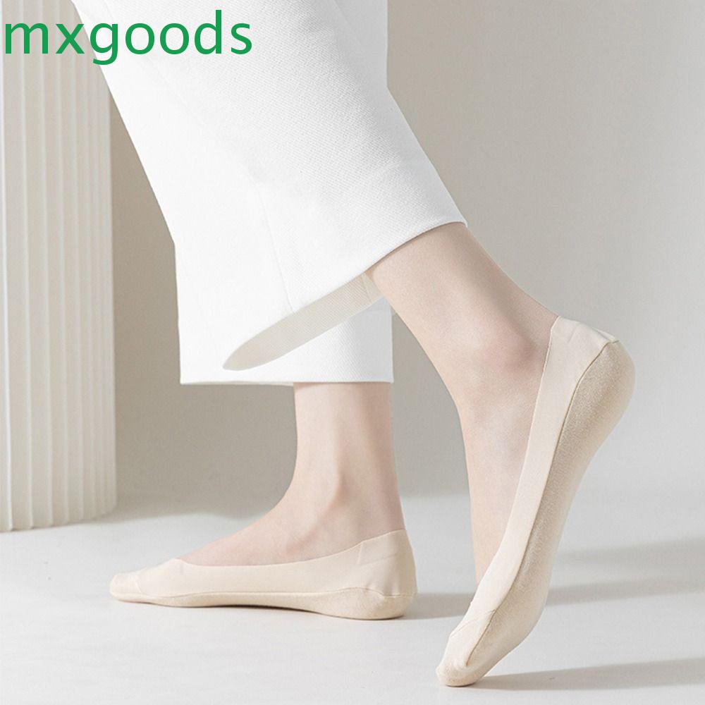 Vớ Thuyền Lụa Lạnh Mỏng Vô Hình Miệng Nông Thấm Hút Mồ Hôi Thoáng Khí Không Trượt MXGOODS