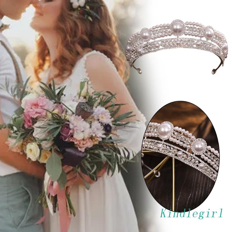 Cài Tóc Hình Vương Miện Đính Pha Lê Màu Sắc Dành Cho Cô Dâu
