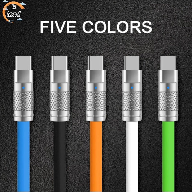 Dây Cáp Sạc Nhanh Usb Loại C 120w 6a Có Đèn Led Báo Hiệu Cho Xiaomi Huawei Samsung