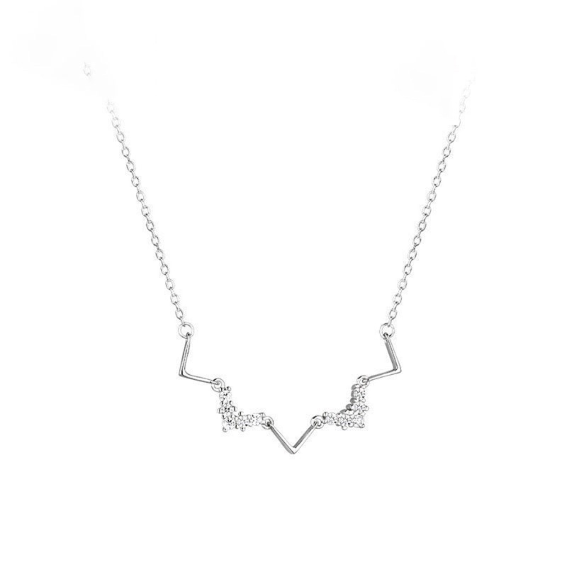 Dây chuyền hình sóng nước đính đá chuẩn bạc ta - Anchi jewelry